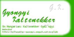 gyongyi kaltenekker business card